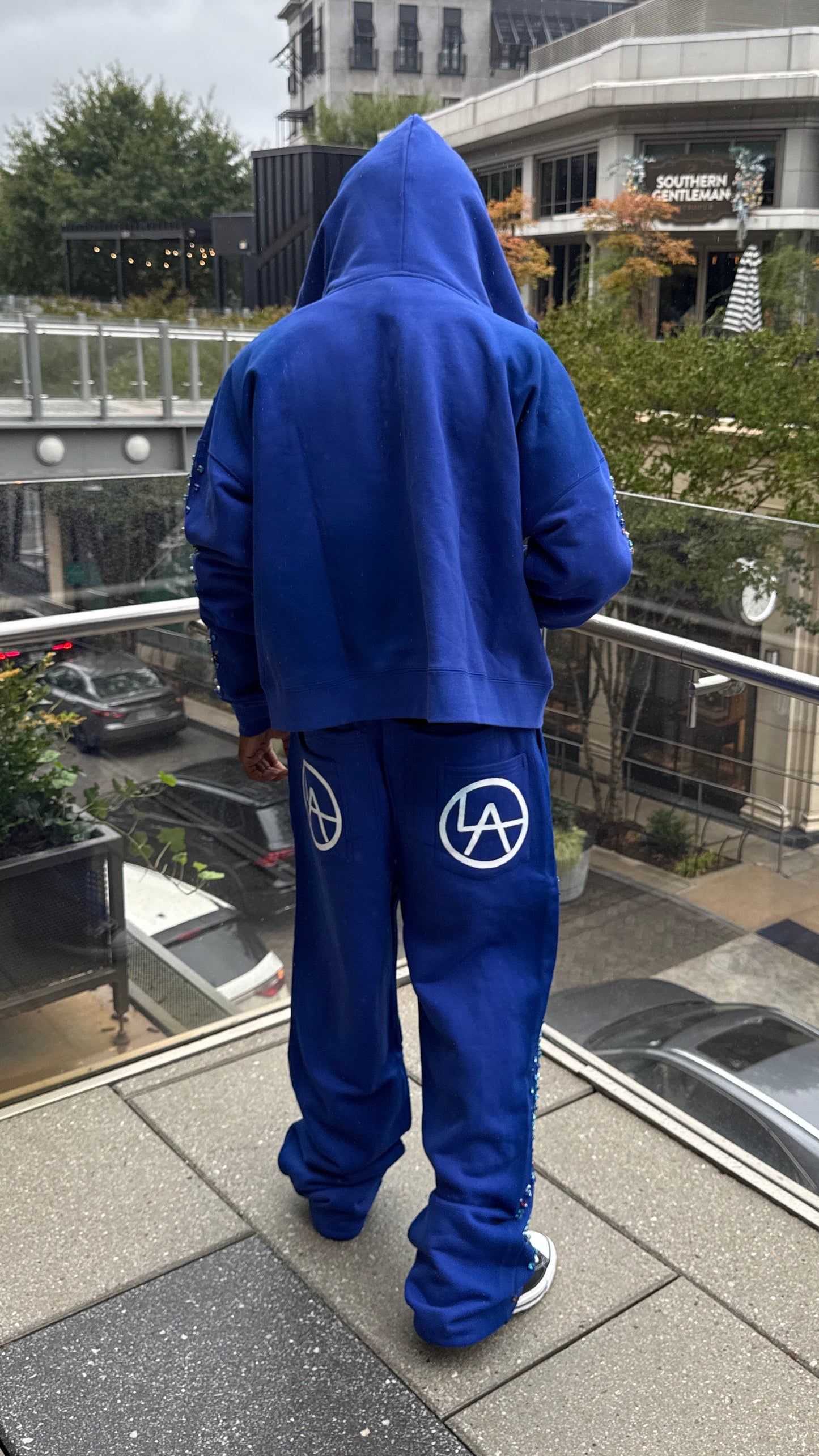 Blue Crystal Baggy Sweats