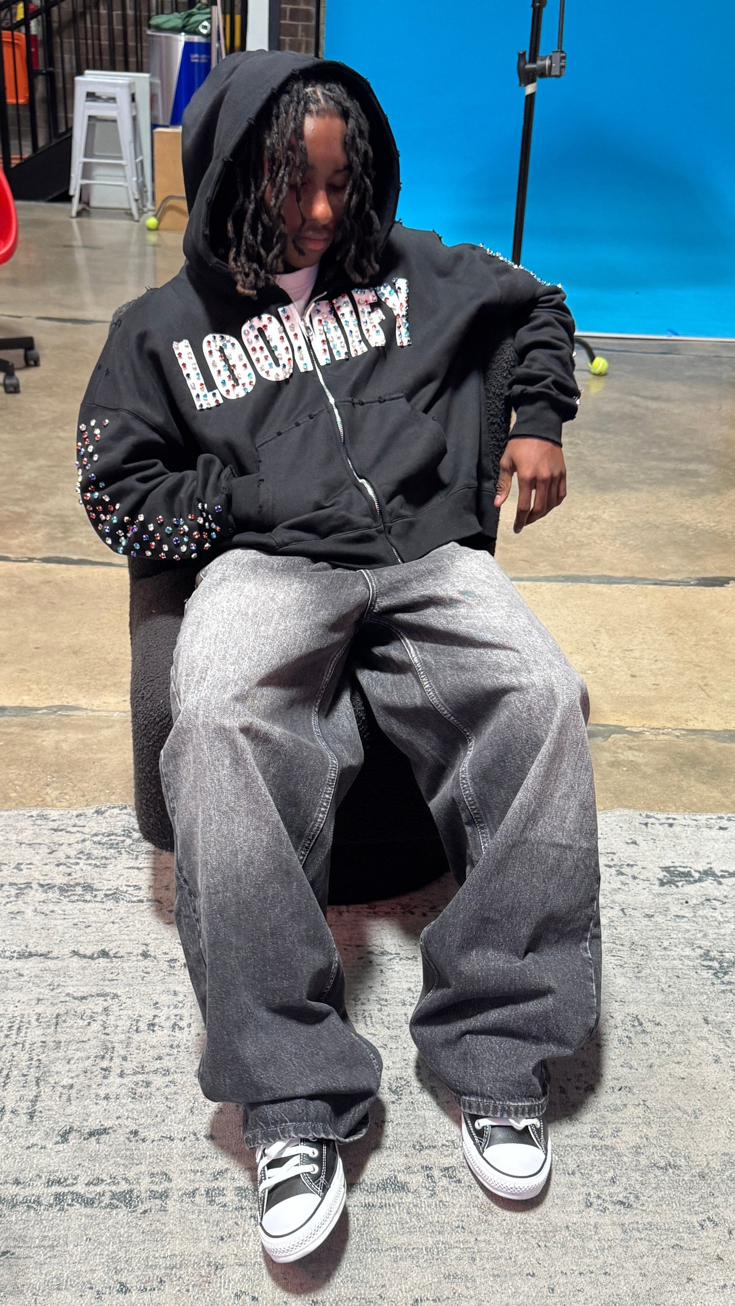 Black Crystal Zip-Up