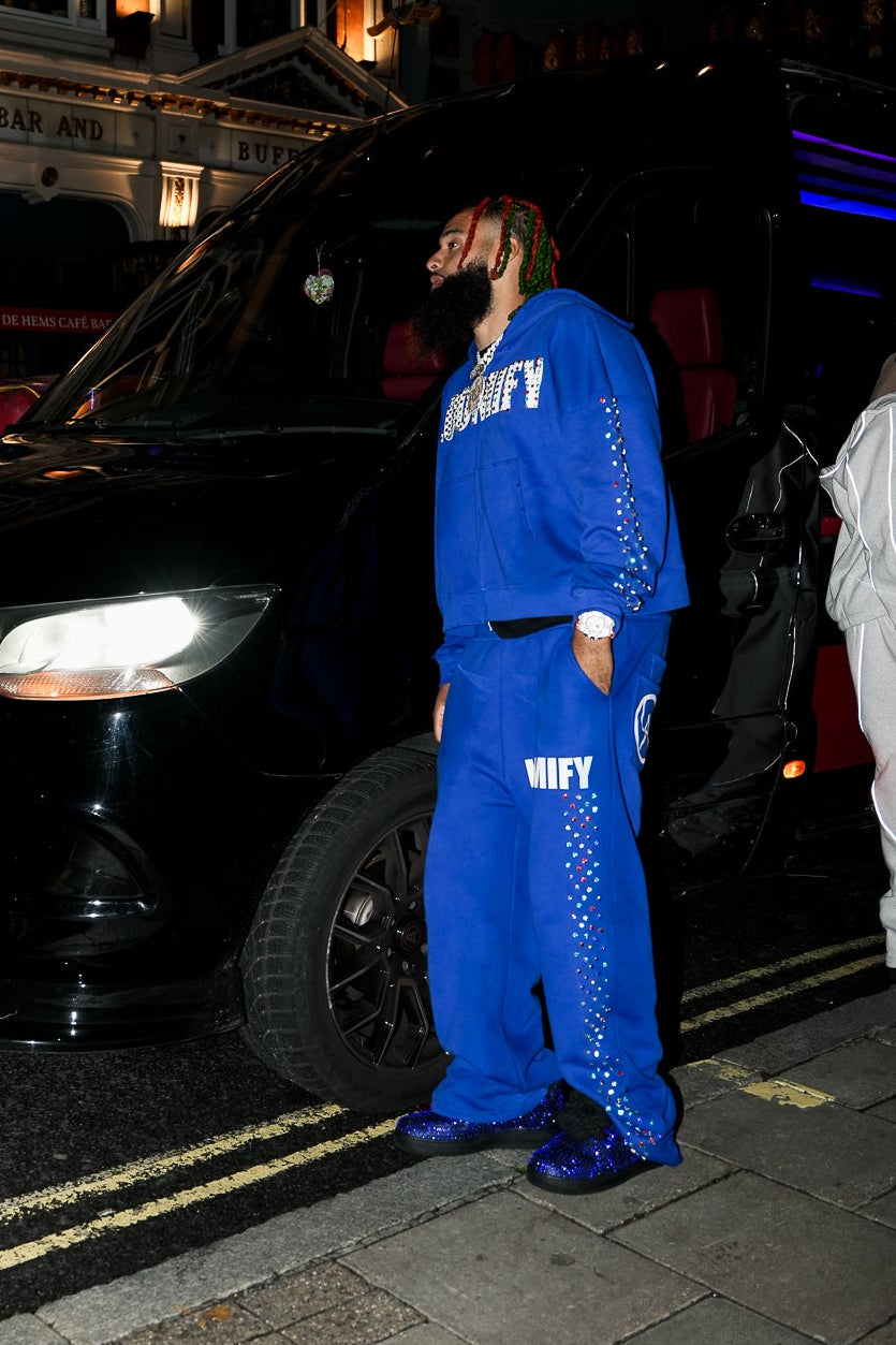 Blue Crystal Baggy Sweats