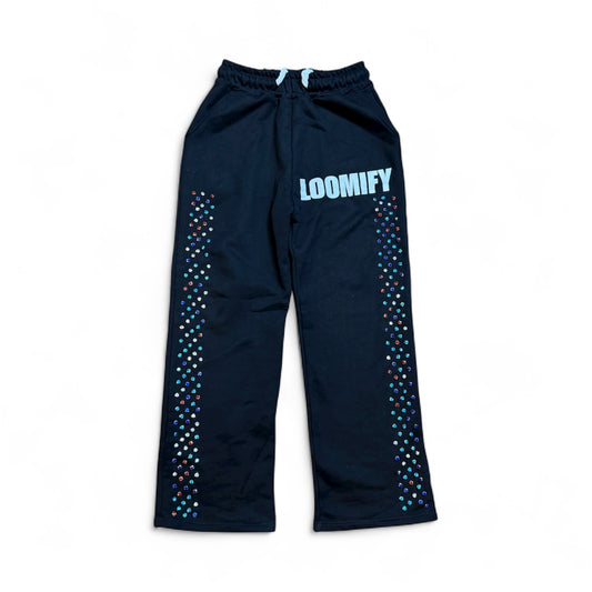 Black Crystal Baggy Sweatpants