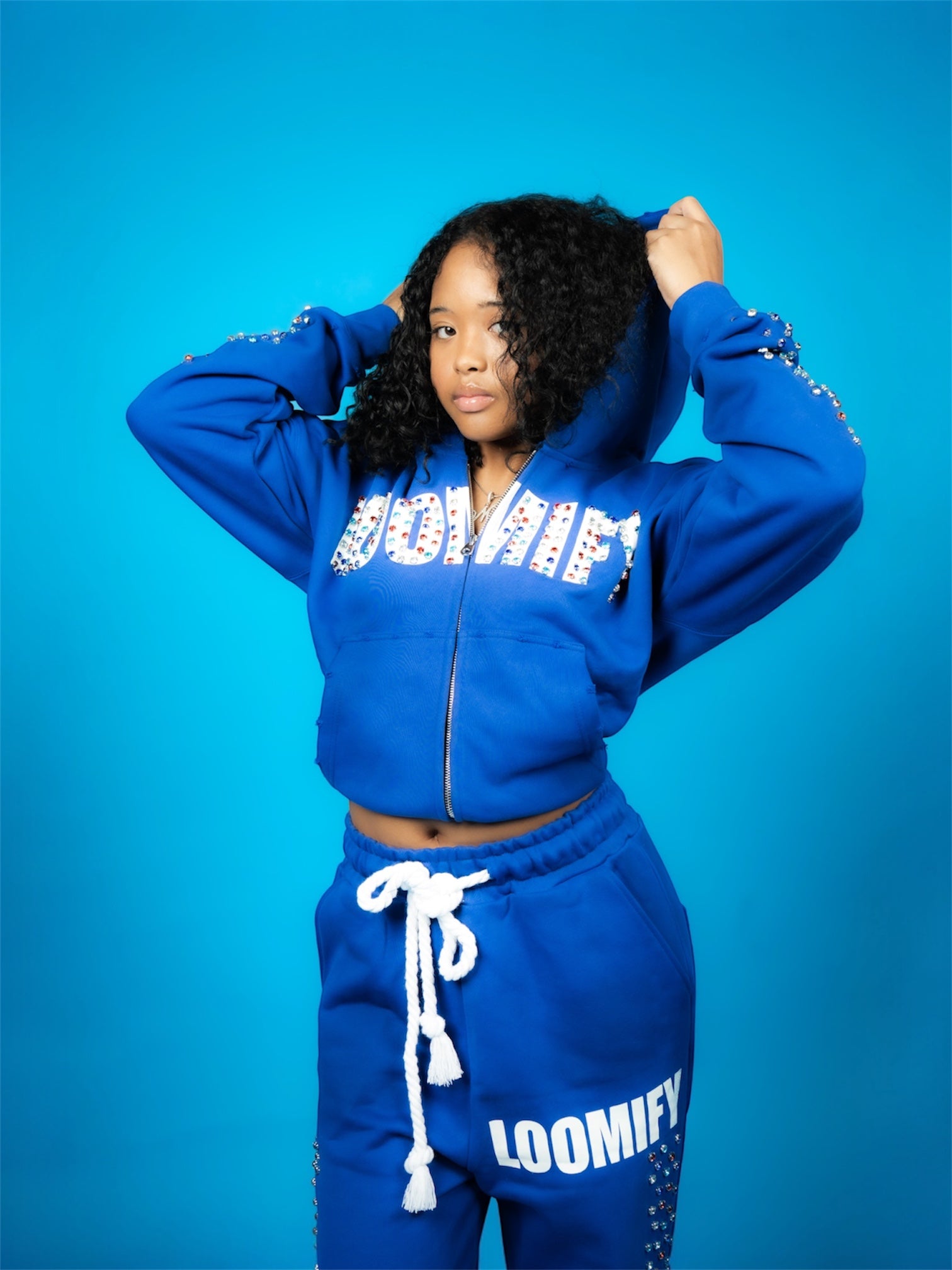 Blue Crystal Zip-up